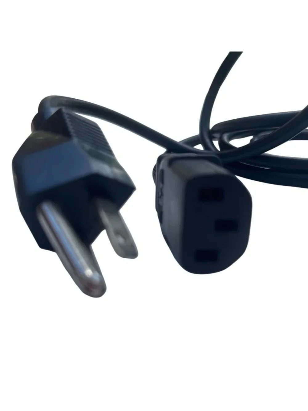 Universal Power Cord Cable For Electronics 3-Prong Plug Black 55 Inches Long 37g